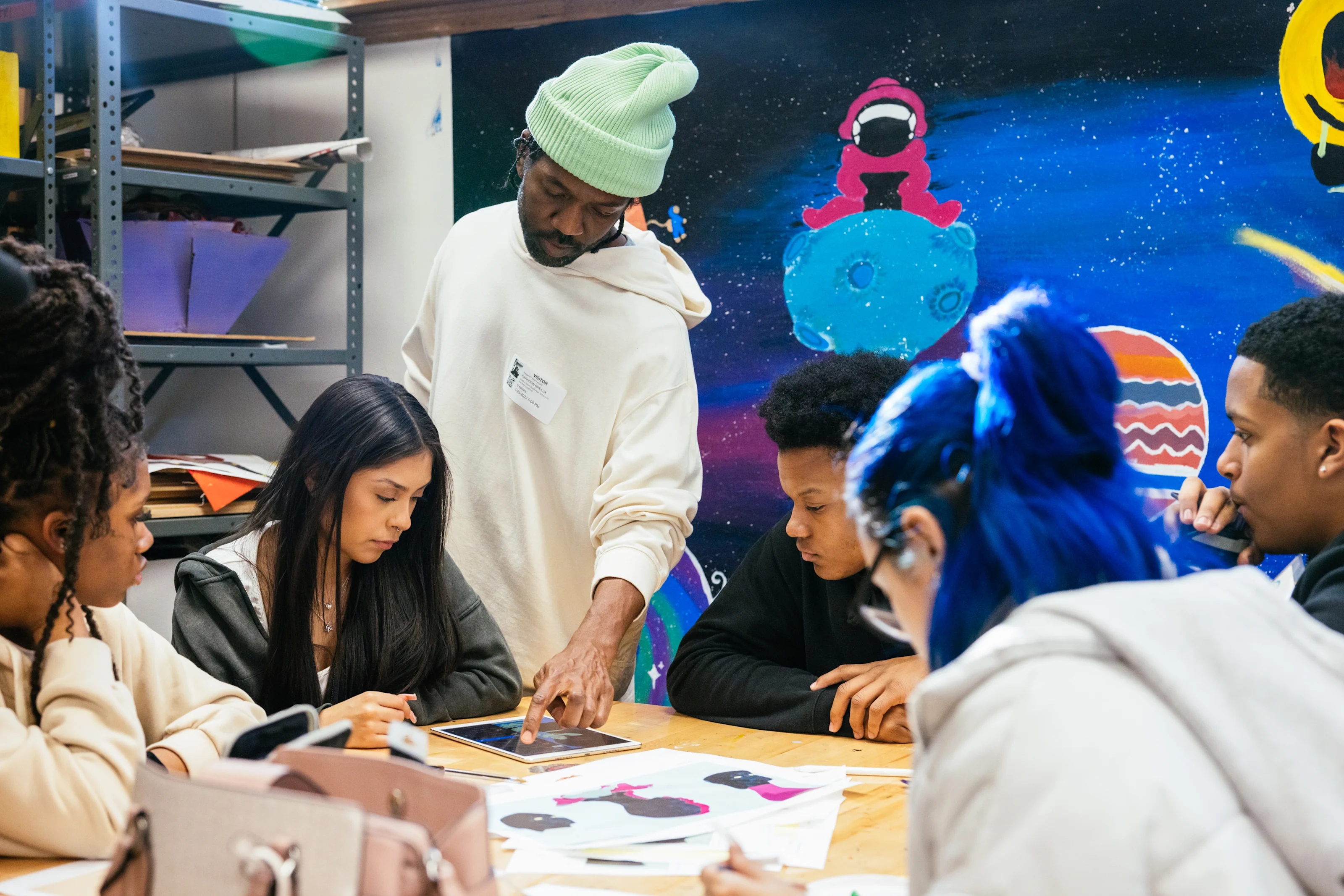 Image of a class in the Obama Center.